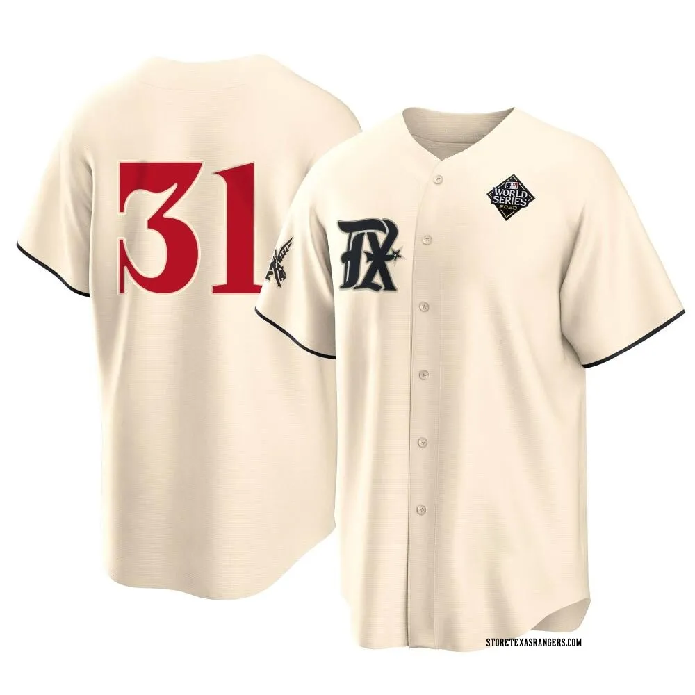 #31 Max Scherzer Youth Texas Rangers Cream Replica 2023 City Connect ...