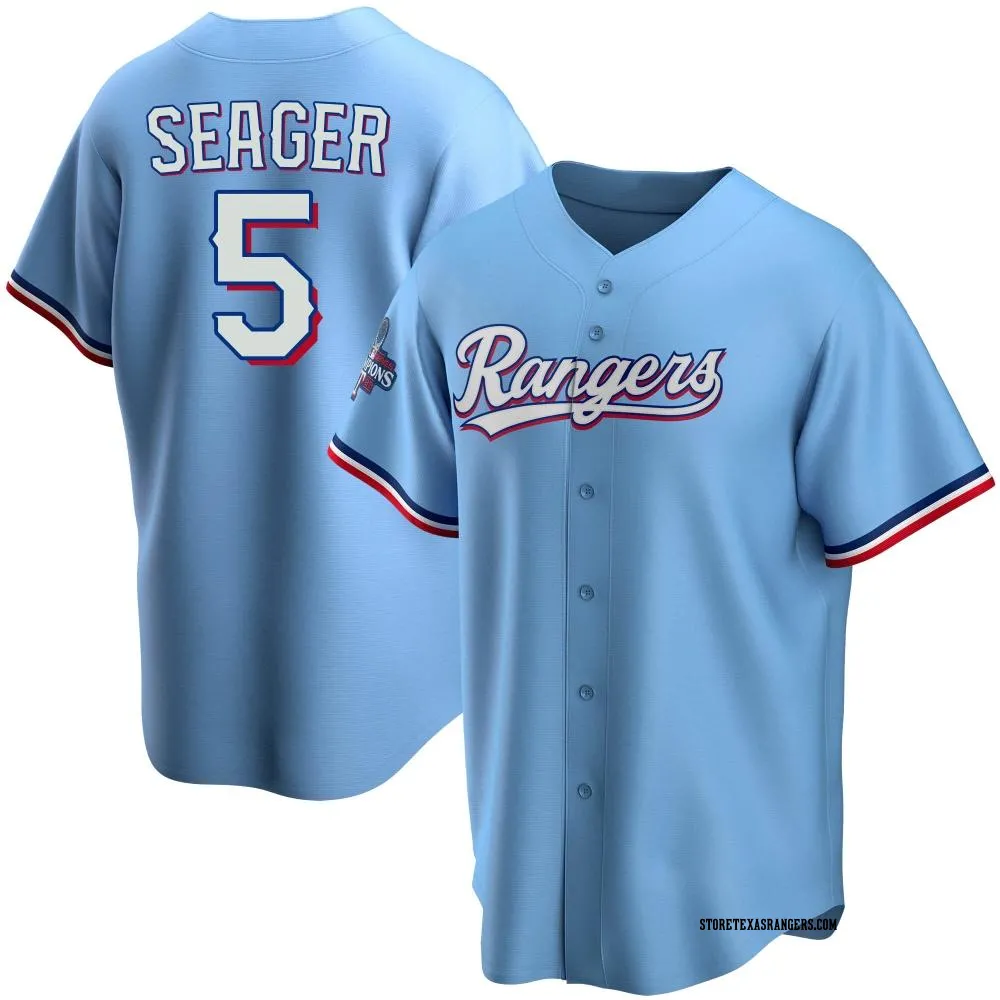 5 Corey Seager Men's Texas Rangers Light Blue Replica Alternate 2023